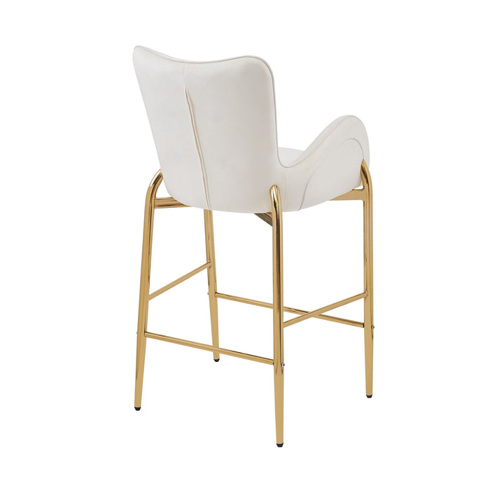 Velvet Fabric Counter Height Bar Stools (Set of 2)