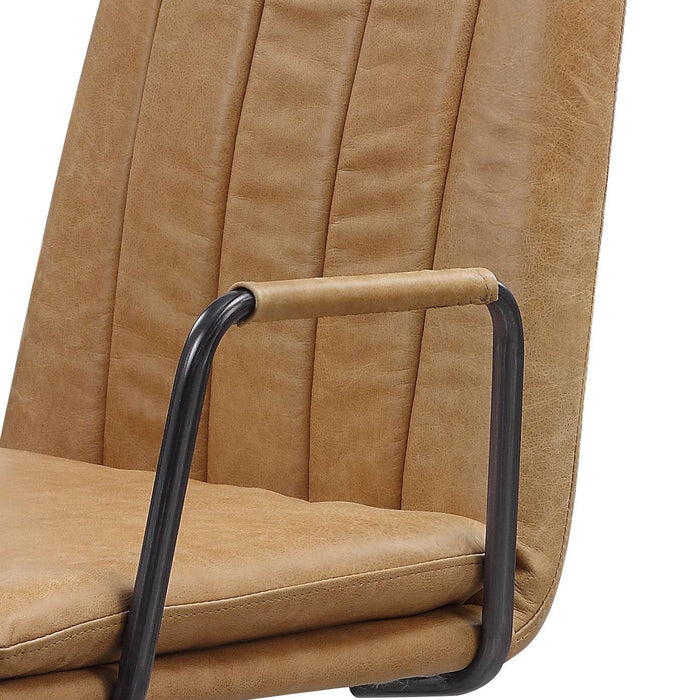 Eclarn - Top Grain Leather Office Chair - Brown