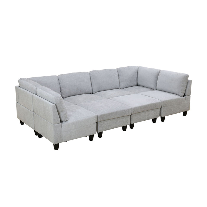 8 Piece Modular U - Shape Sectional Sofa