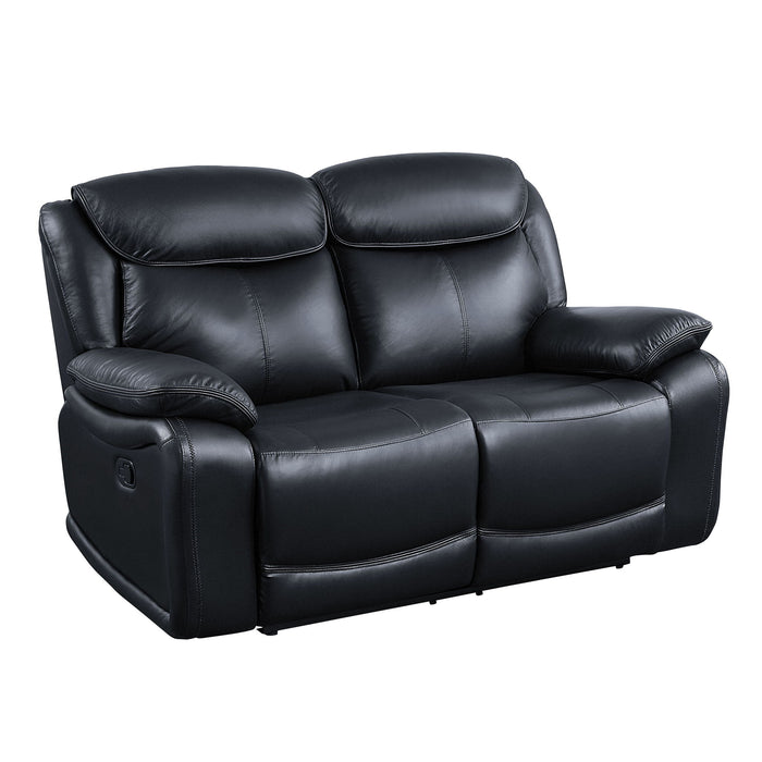 Ralorel - Motion Loveseat - Black Top Grain Leather