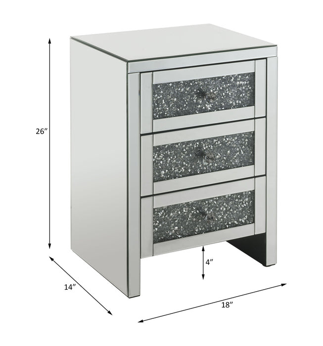 Noralie - 26" Accent Table With Faux Diamonds - Mirrored