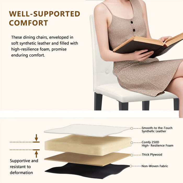 Dining Chairs With Ergonomic Buckle Backrest For Family Dining Rooms