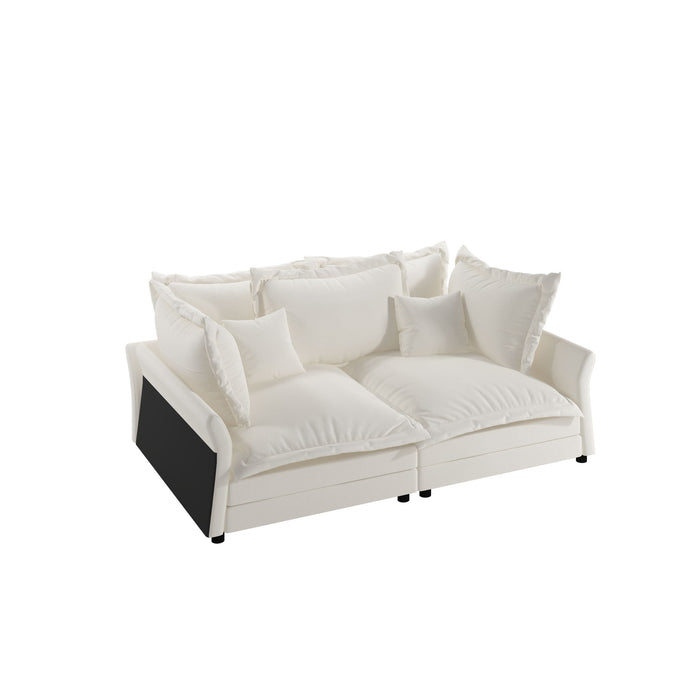 Modern Comfy Upholstered Sofa Cloud Couch, Deep Seat Couches With Multiple Large Soft Pillows