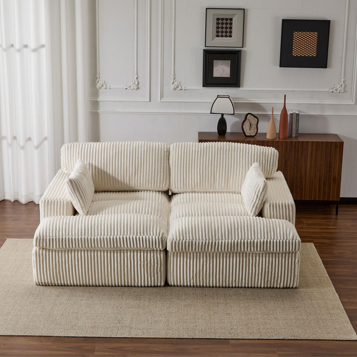 Double Chaise Lounge Chair, Oversized Upholstered Sleeper Cloud Couch