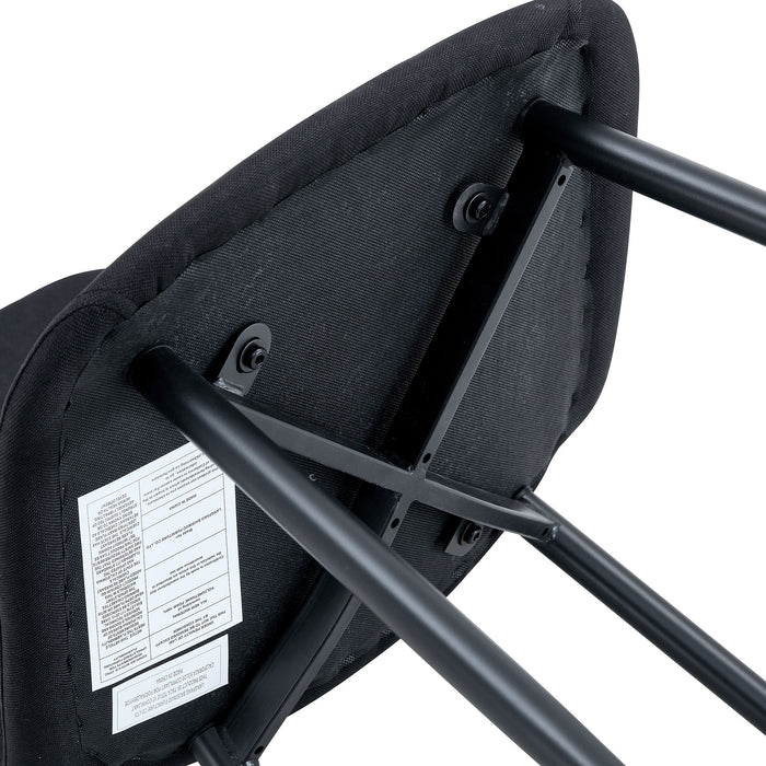 Modern Medieval Style Cushioned Side Chairs Set With Black Metal Legs For Kitchens