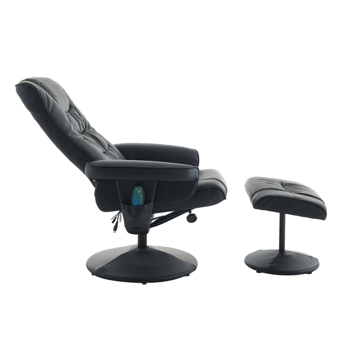 Recliner Chair With Ottoman, 360° Swivel Massage Lounge Chair With 5-Point Vibration & Heated Seat