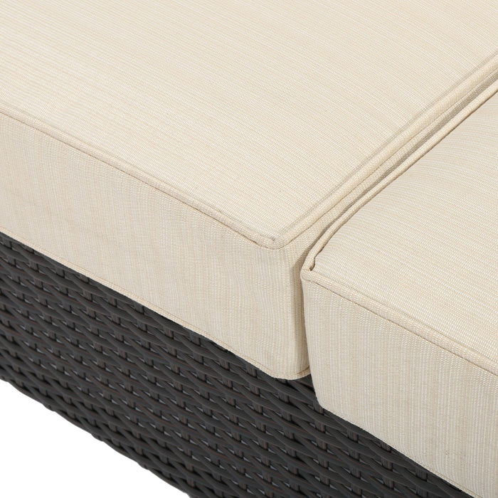 Antibes - 4 Pieces Wicker Chat Set - Brown / Beige