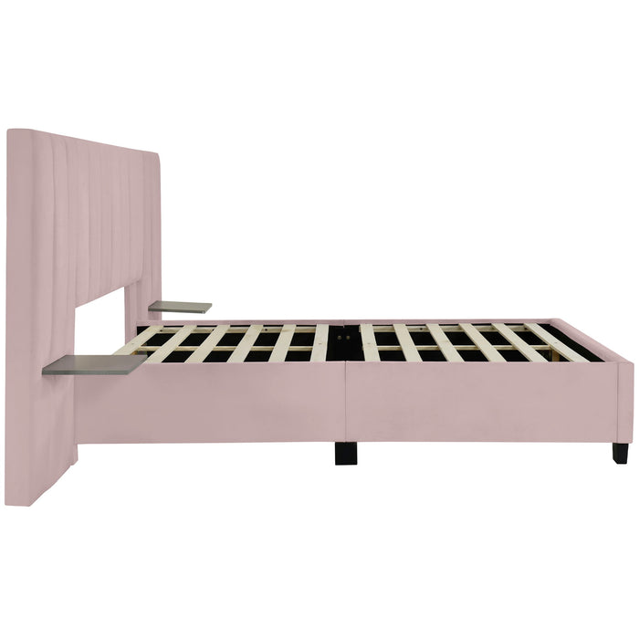 Upholstered Platform Bed With Big Headboard