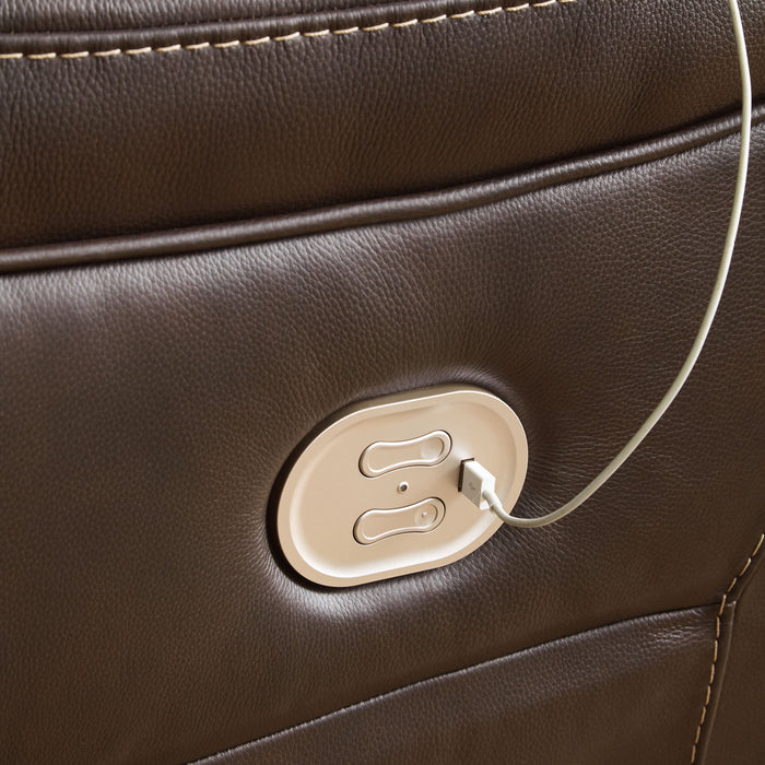Dunleith - 2-Piece Power Reclining Loveseat - Chocolate