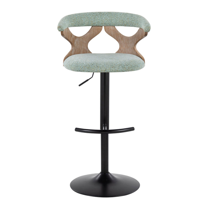 Gardenia - Contemporary Adjustable Barstool With Swivel With Rounded T Footrest (Set of 2)