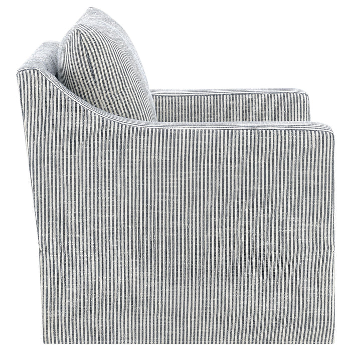 Merced - Upholstered Sloped Arm Accent Swivel Chair With 360 Degree Swivel Base - Gray