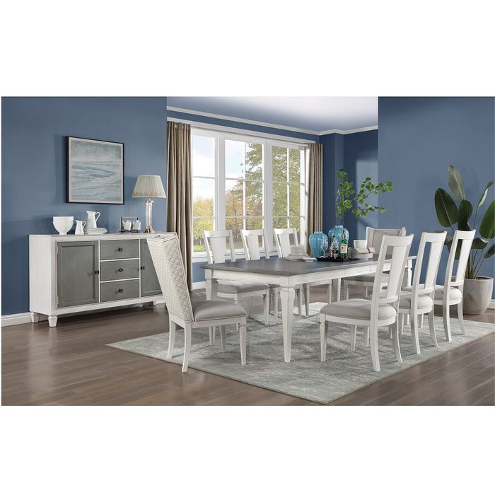Katia - Dining Table With Leaf - Rustic Gray & Weathered White