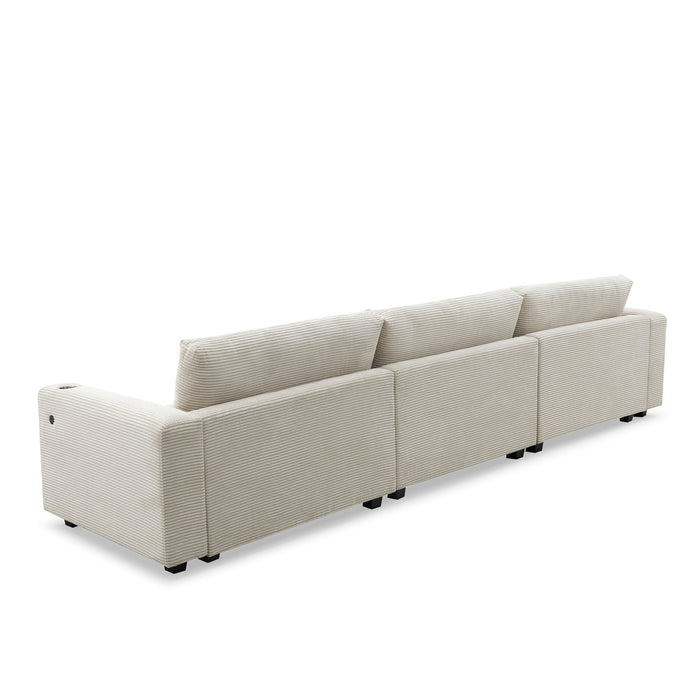 Oversized Sectional L Shaped Cloud Couch With USB Charging Port Cup Holder Deep And Wide Seat Sofa With Chaise Comfy