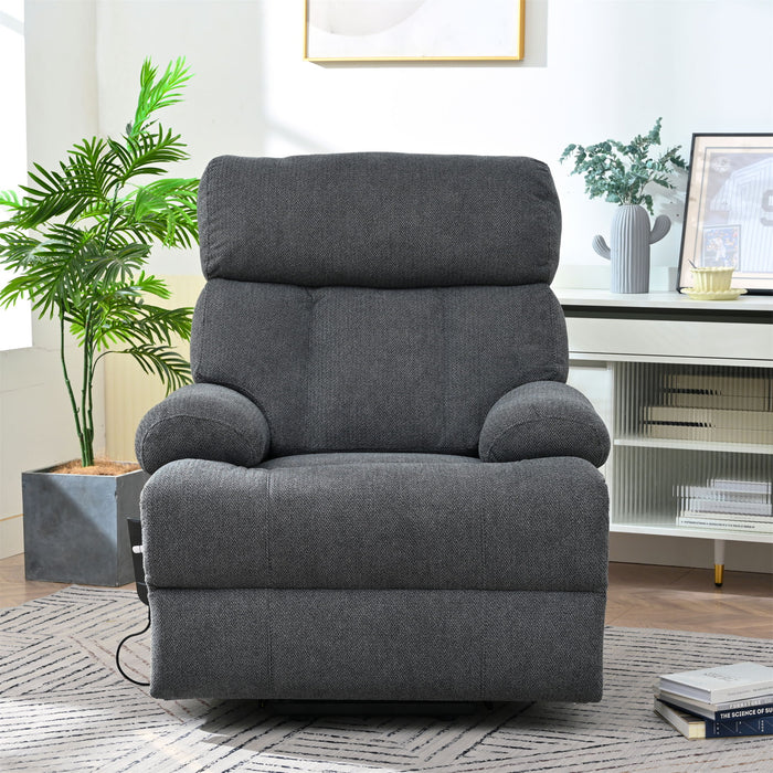 Oversized Power Lift Recliner Chai With Remote Control, Side Pocket, Spacious Seat