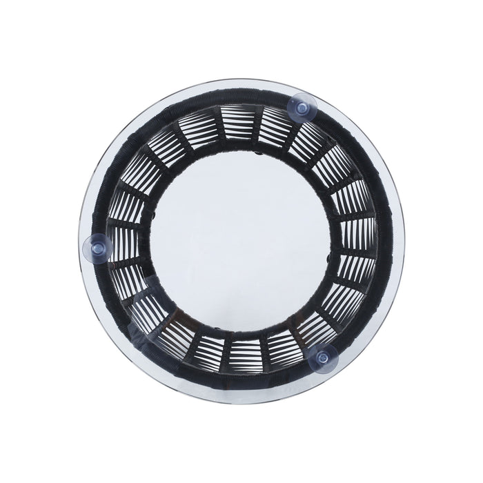 Boho Arias - Side Table With Tempered Glass Top And Rattan Wrap