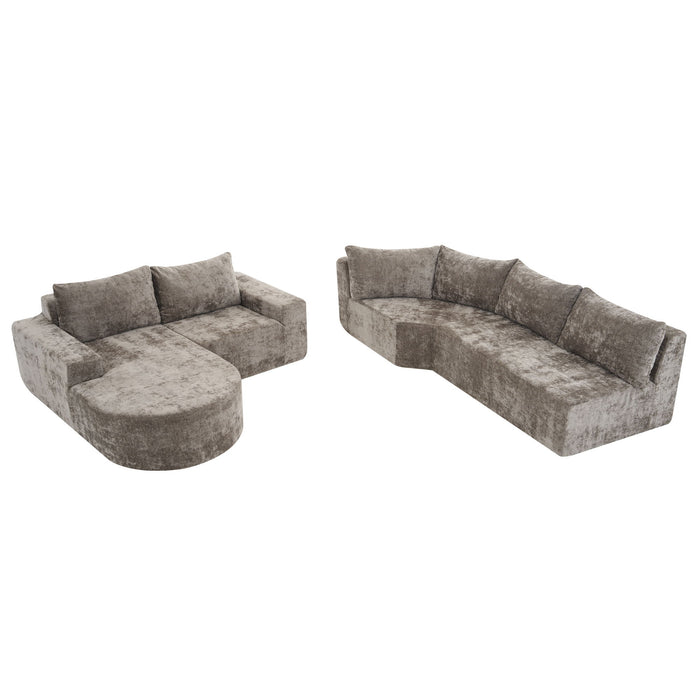 U-Shaped Oversized Modular Cloud Sectional Sofa With Deep Seat For Living Room