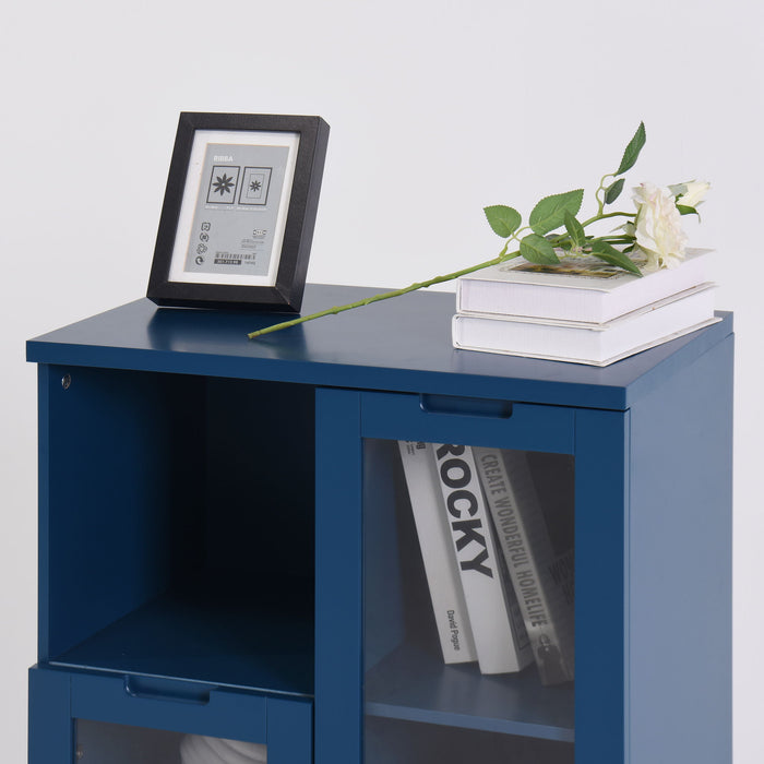 Modern Cabinet With Glass Doors And Drawer