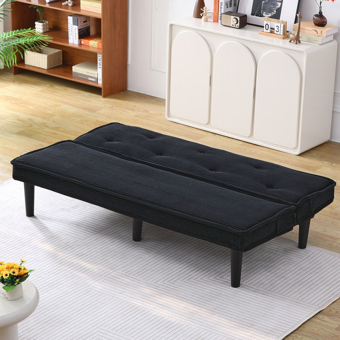 Versatile Corduroy Sofa Bed With Solid Wood Frame