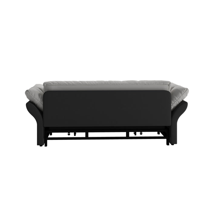 Queen Pull Out Sofa Bed, 3 In 1 Convertible Sleeper Tufted With 2 Soft Pillows