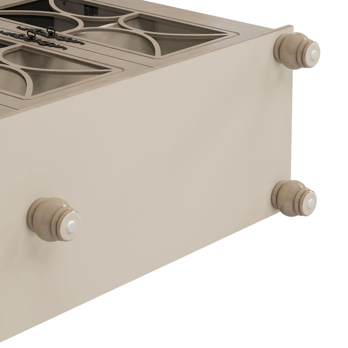 Elegant 4 Door Cabinet With Tempered Glass Doors