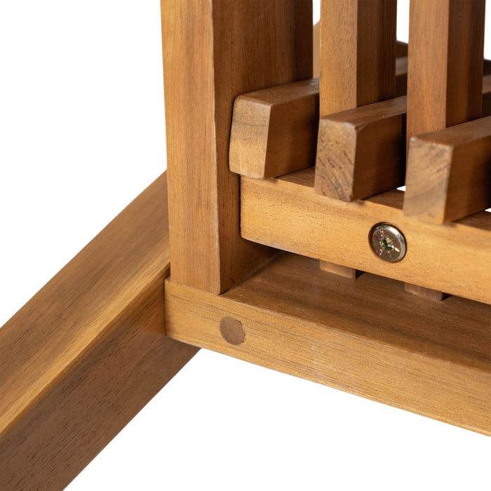 5 Piece Patio Furniture Set Acacia Wood Table And 4 Heavy Duty Cushioned Chairs