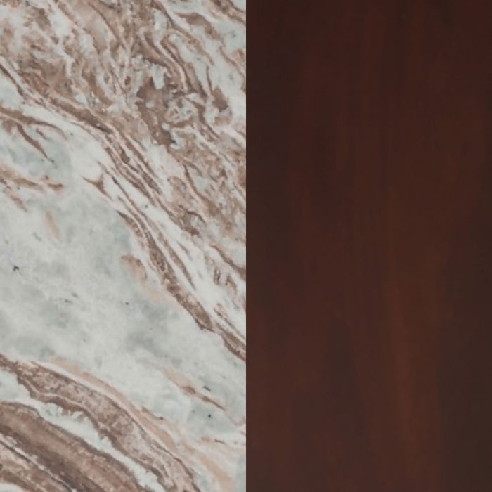 Jenna 35-inch Round Marble Top Cocktail Coffee Table Brown