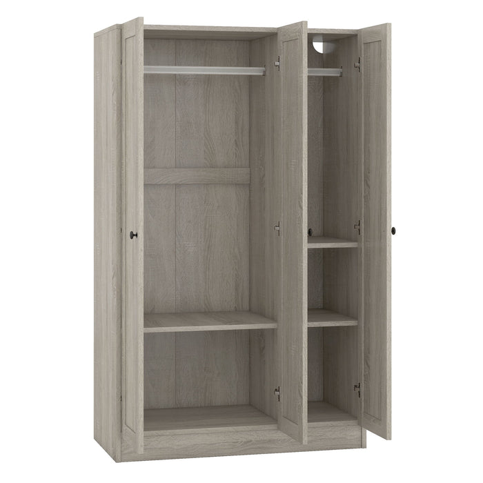 3 Door Shutter Wardrobe With Shelves