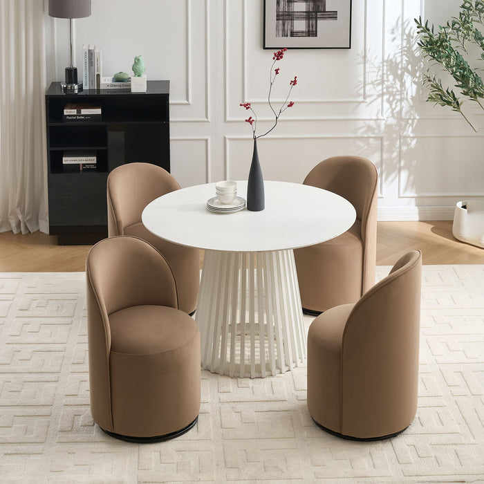 360 Degree Swivel Armless Dining Barrel Chair