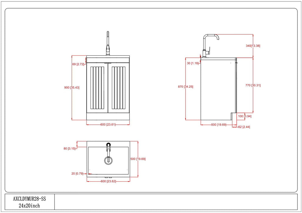 Murphy - Laundry Cabinet & Faucet And Stainless Steel Sink