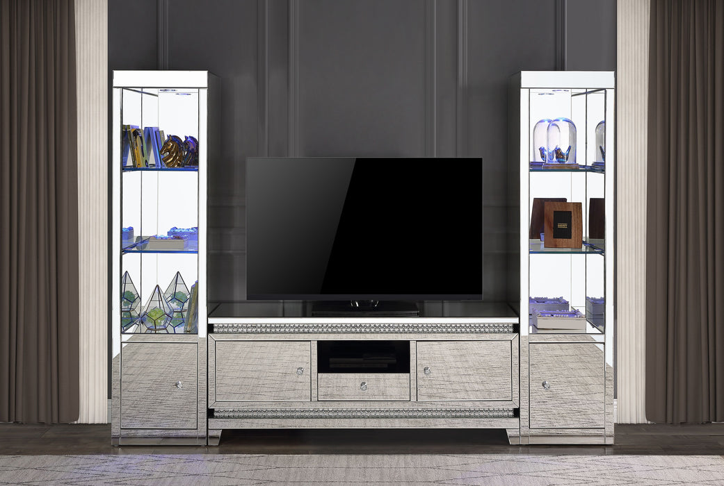 Lotus - TV Stand - Mirrored, Faux Ice Cube Crystals