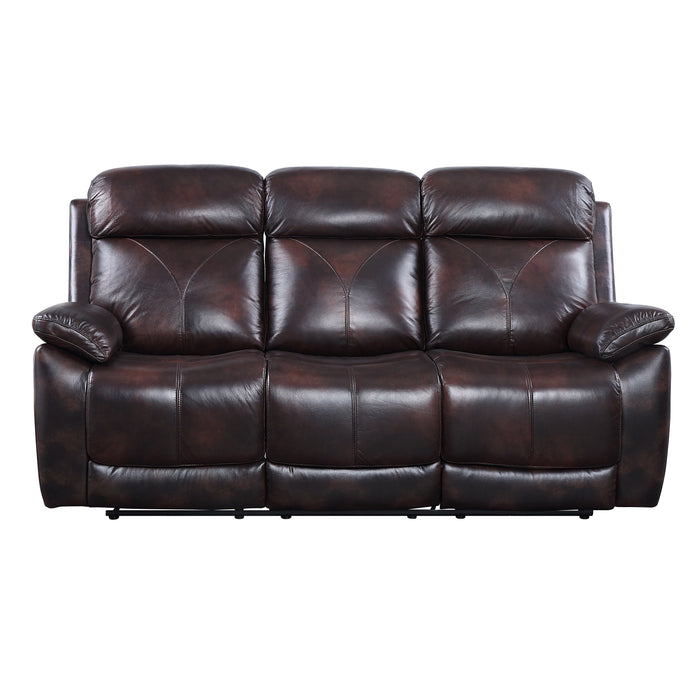 Perfiel - Motion Sofa - Two Tone Dark Brown Top Grain Leather