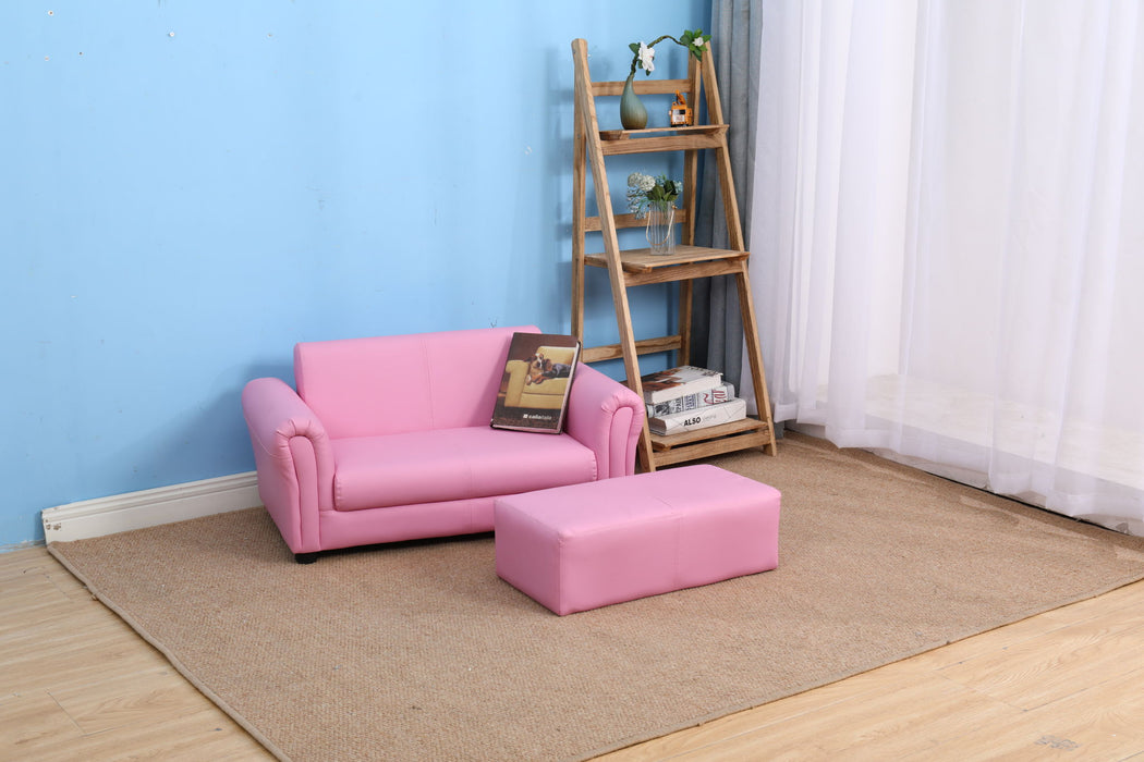 Kids Club Chair Sofa / Sectional And Ottoman - Pink