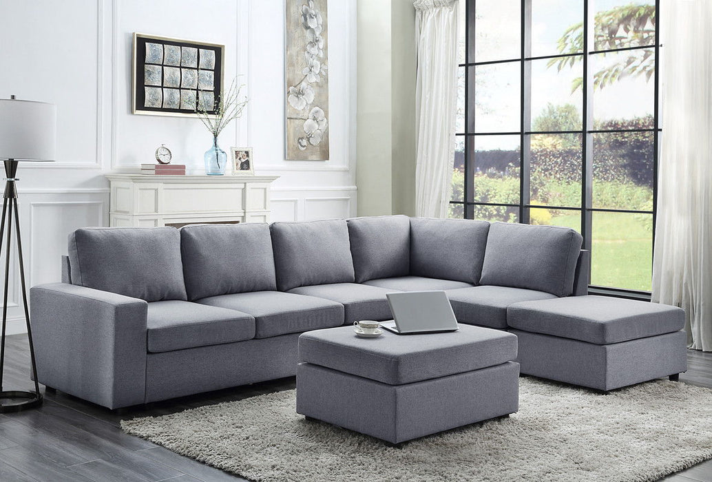 Cassia - 7 Seat Reversible Modular Sectional Sofa With Ottoman