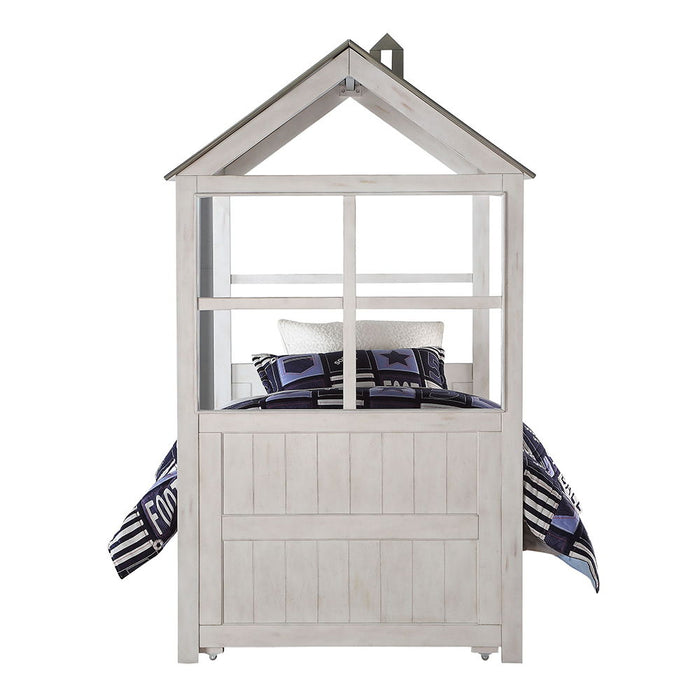 Tree House II - Twin Bed - Weathered White & Washed Gray