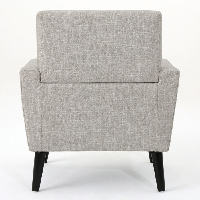 Contemporary Club Chair With Nailhead Trim Fabric And Birch Wood Legs