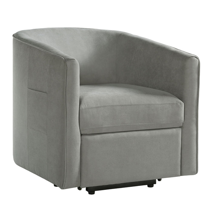 Power Lift Recliner Barrel Shape Reclining Chair With Footrest And Side Pocket