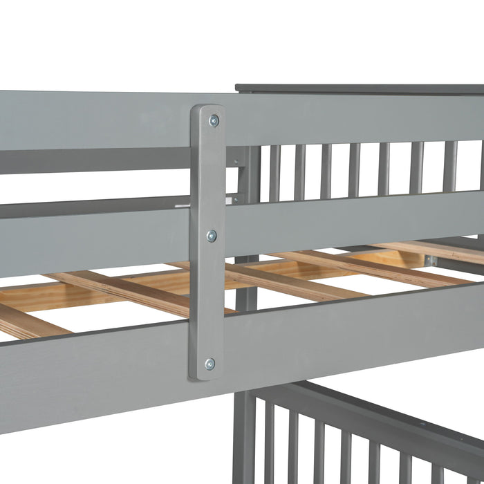 Bunk Bed With Ladders And 2 Storage Drawers