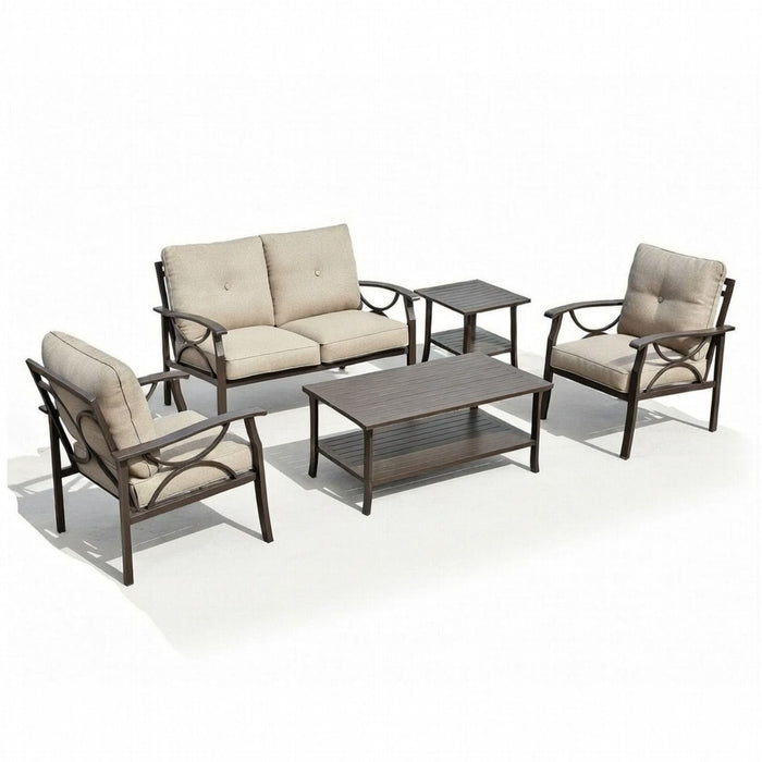 Patio Furniture Set With Coffee Table And Cushions For Backyard
