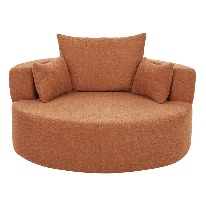 360° Swivel Accent Barrel Chair With 3 Removable Pillows For Living Room