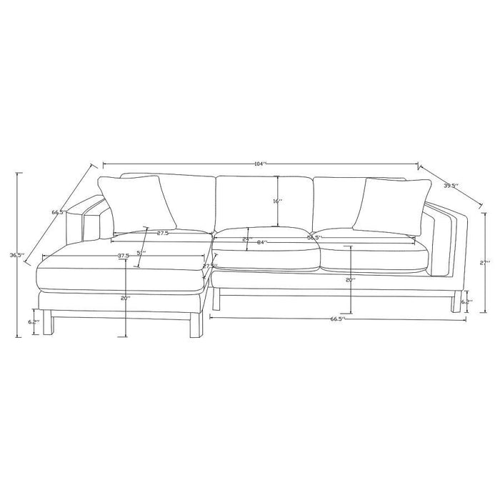 Geneva - Boucle Upholstered Sectional Chaise Sofa - Sand