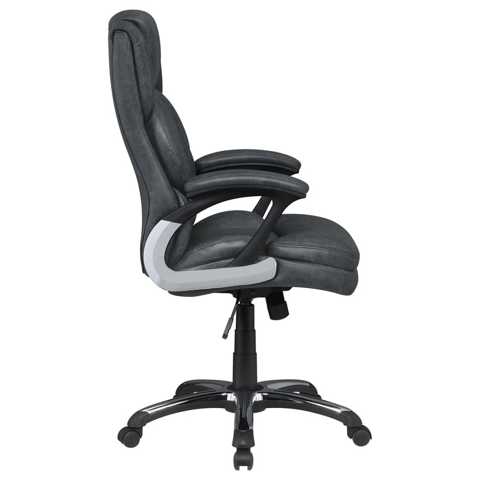 Stanton - Upholstered Adjustable Chair With Padded Arms And Adjustable Height - Gray