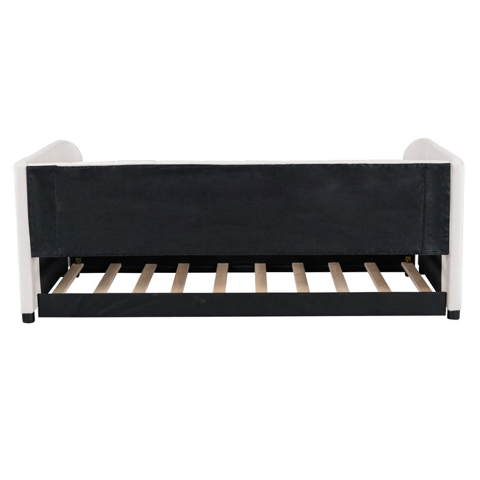 Upholstered Daybed With Ergonomic Design Backrest