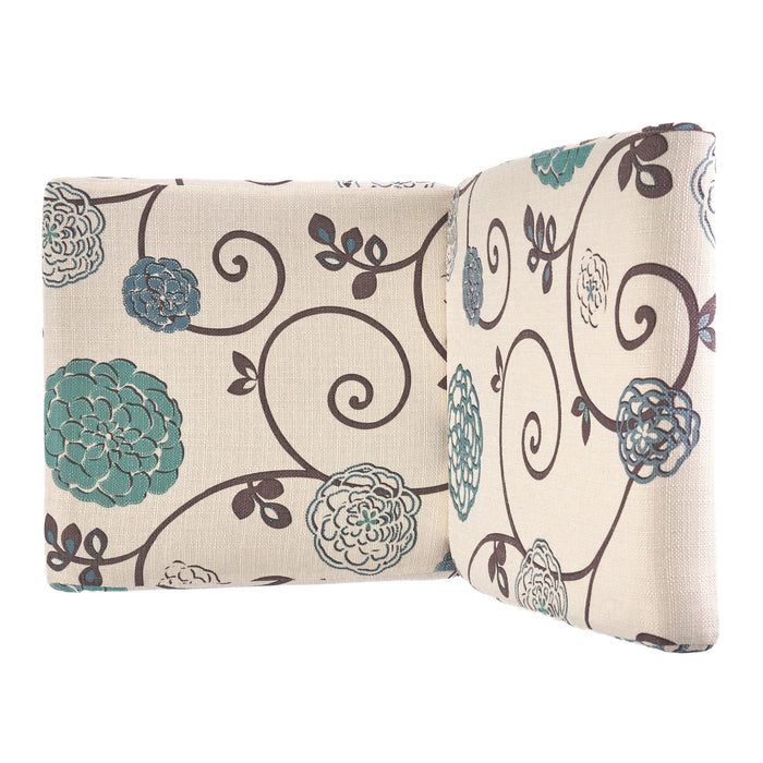 Contemporary Dining Chair Set With Rubberwood Legs - White / Blue