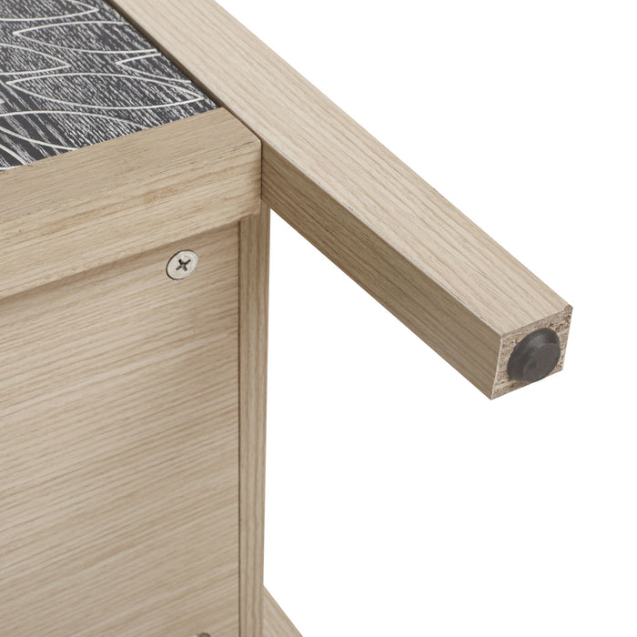 2 Door Carved Storage Cabinet With Adjustable Shelf, Accent Furniture