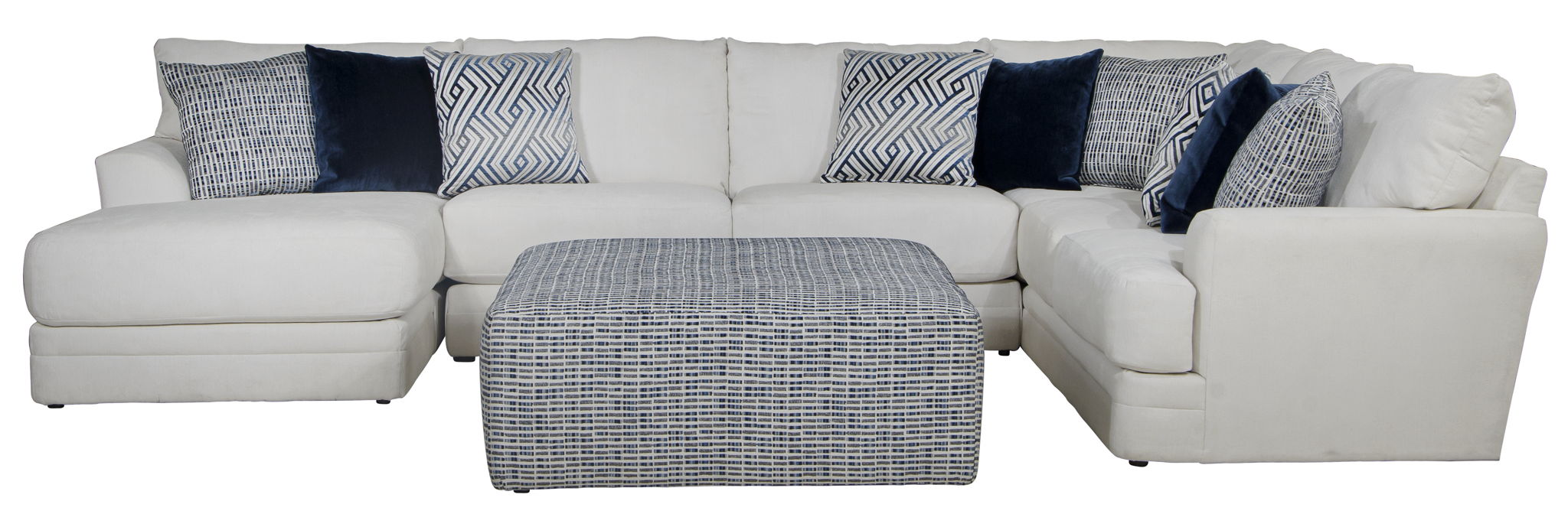 Polaris - Sectional With Comfort Coil Seating, 9 Included Accent Pillows And Included Cocktail Ottoman