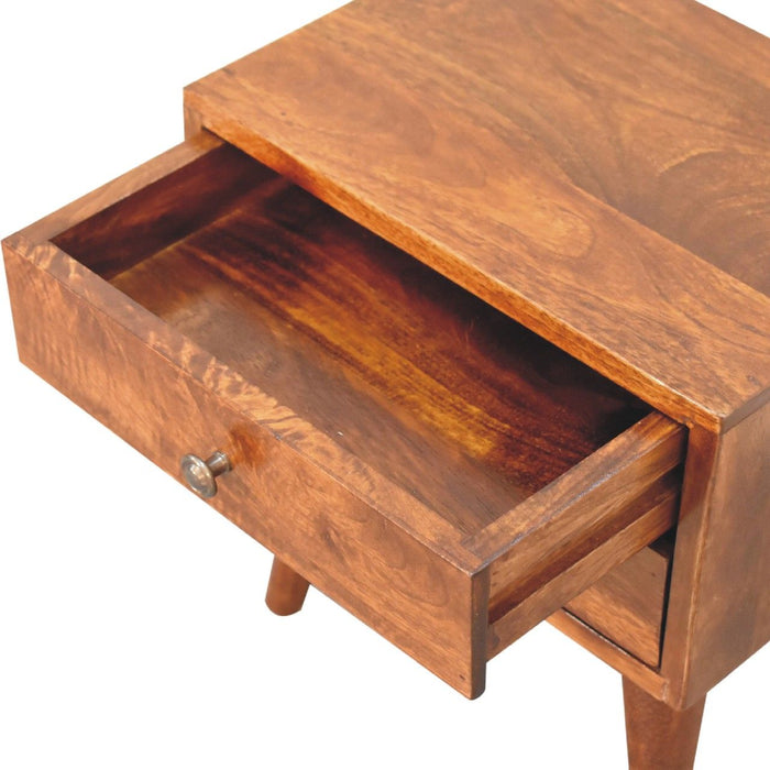 Mini Modern Bedside Table - Chestnut