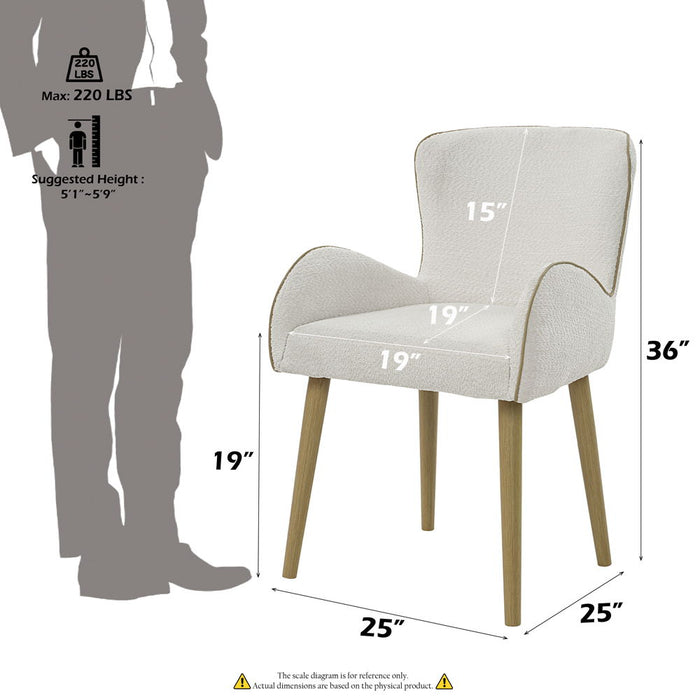 Adalynn - Side Chair (Set of 2) - Beige Boucle & Oak