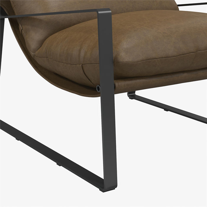 Gatsby - Upholstered Sling Accent Chair - Camel