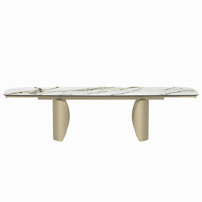 Cora - Dining Table - Ceramic Top & Golden Champange