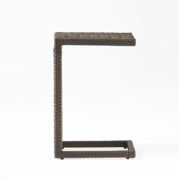 Bucharest - End Table C Shaped Side Table Rattan - Brown